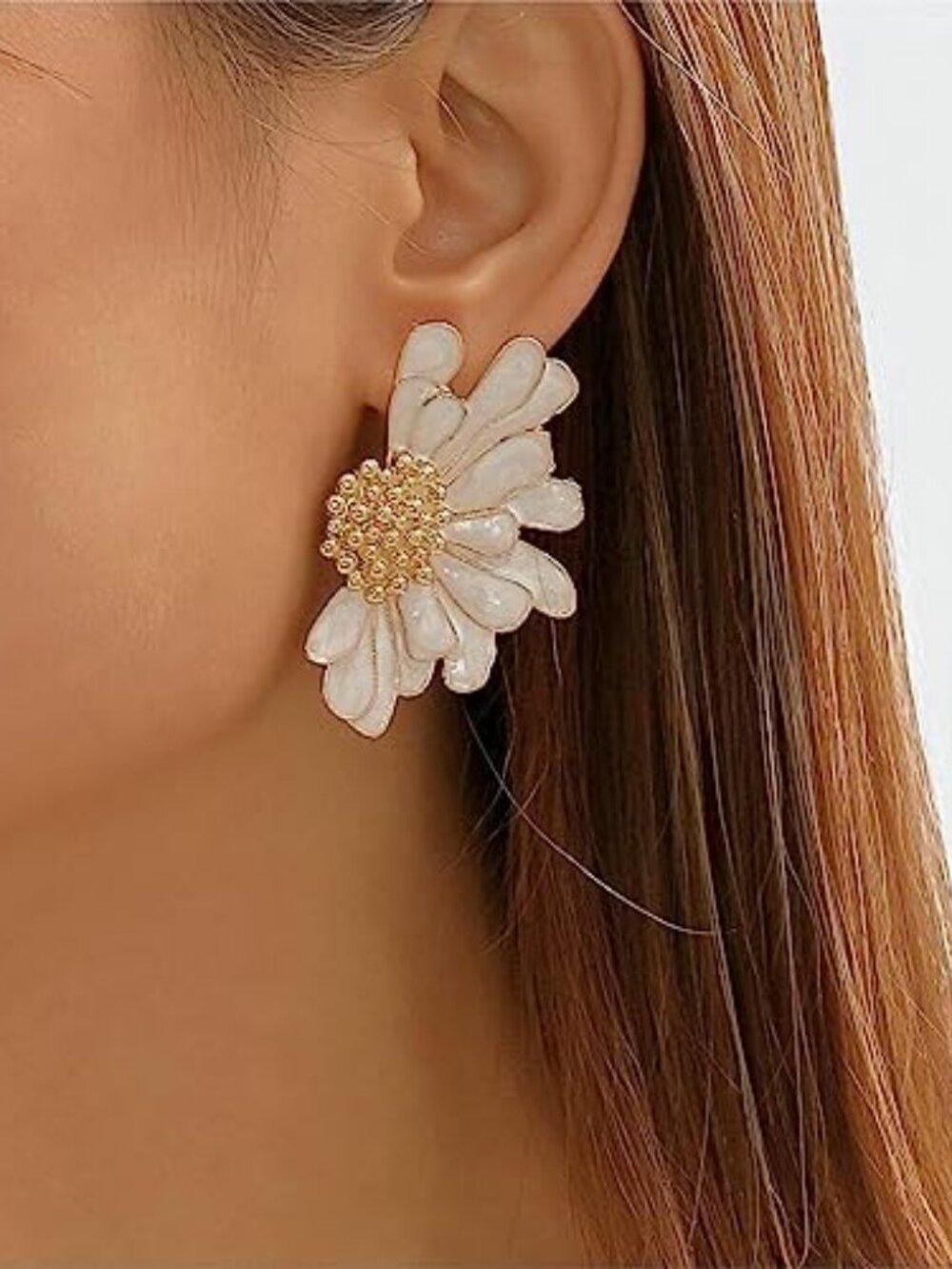Vintage Flower Stud Earrings Exaggerated Super Large Daisy Flower Earrings Plant